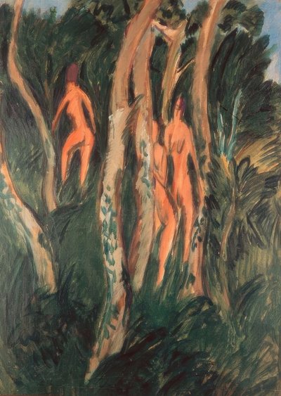Three Nudes Under Trees by Ernst Ludwig Kirchner